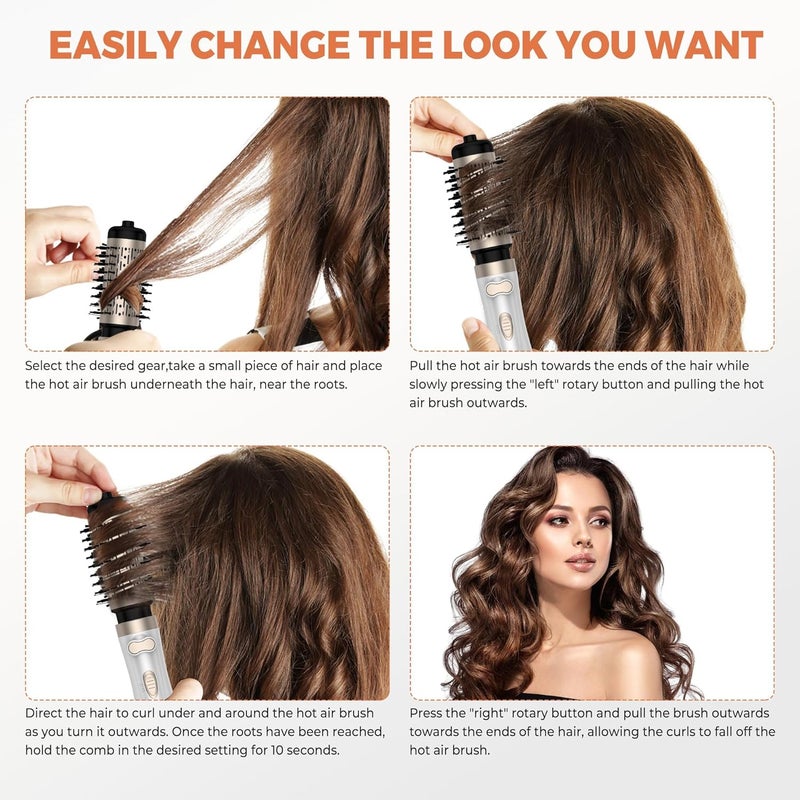 OKWRAP Hair Dryer Brush, 3-in-1 Rotating Round Hot Air Brush - Image 3